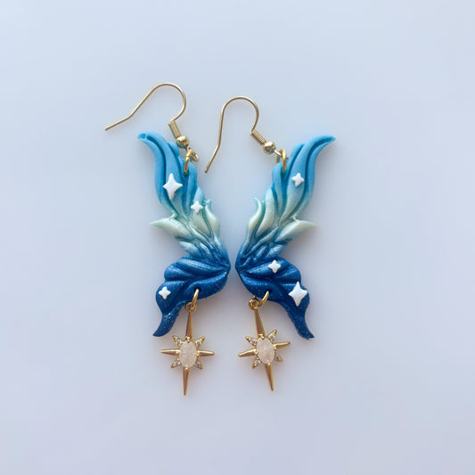 BLUE FAIRY WING EARRINGS