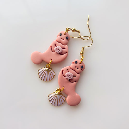 PINK MANATEE EARRINGS