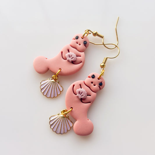 PINK MANATEE EARRINGS