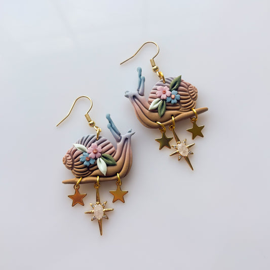 BLUE PASTEL SNAIL EARRINGS