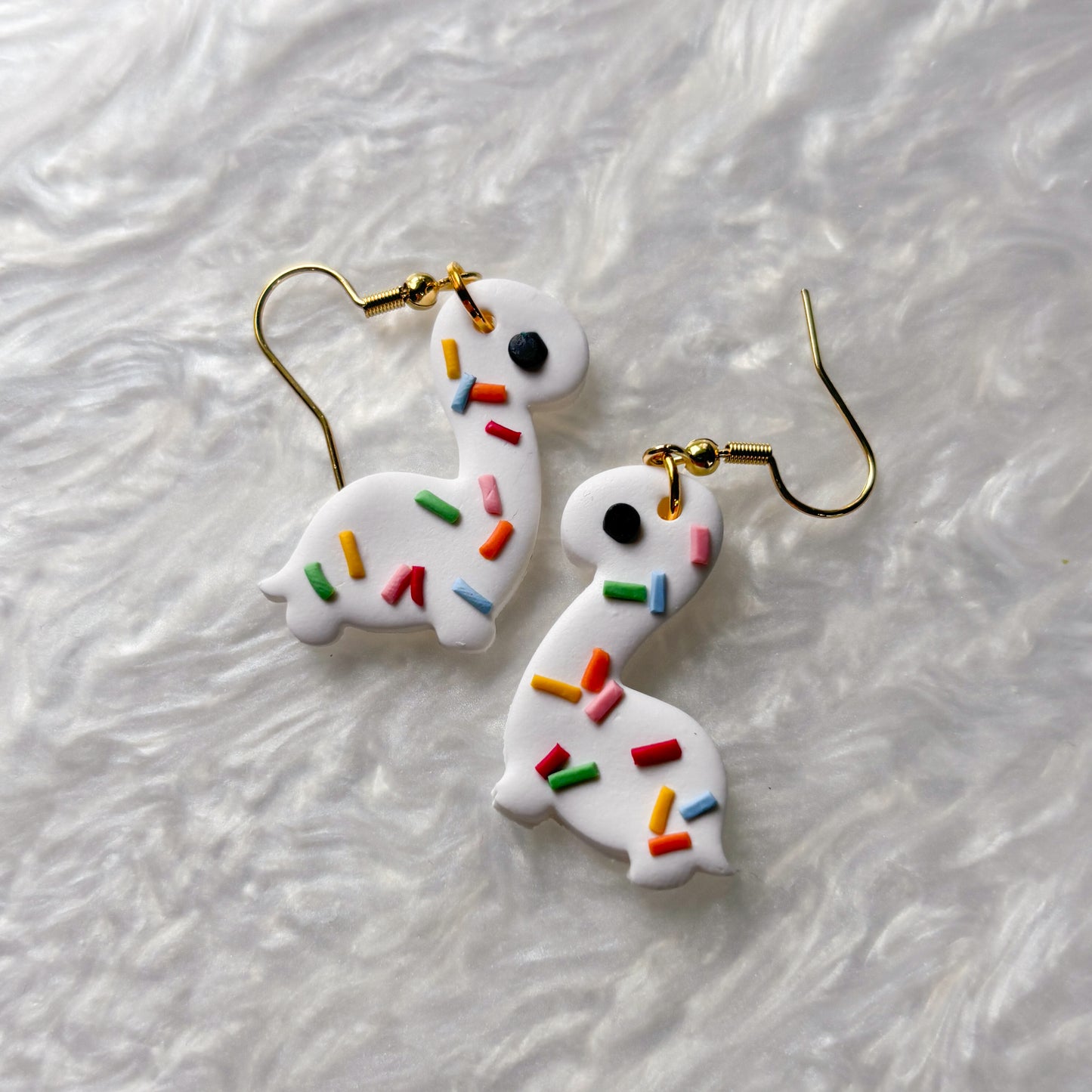RAINBOW SPRINKLE DINO EARRINGS (BRONTO)