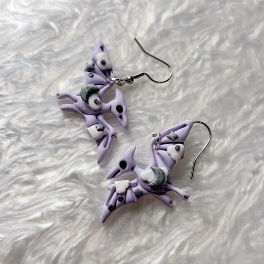 PURPLE CELESTIAL DINO EARRINGS (PTERODACTYL)