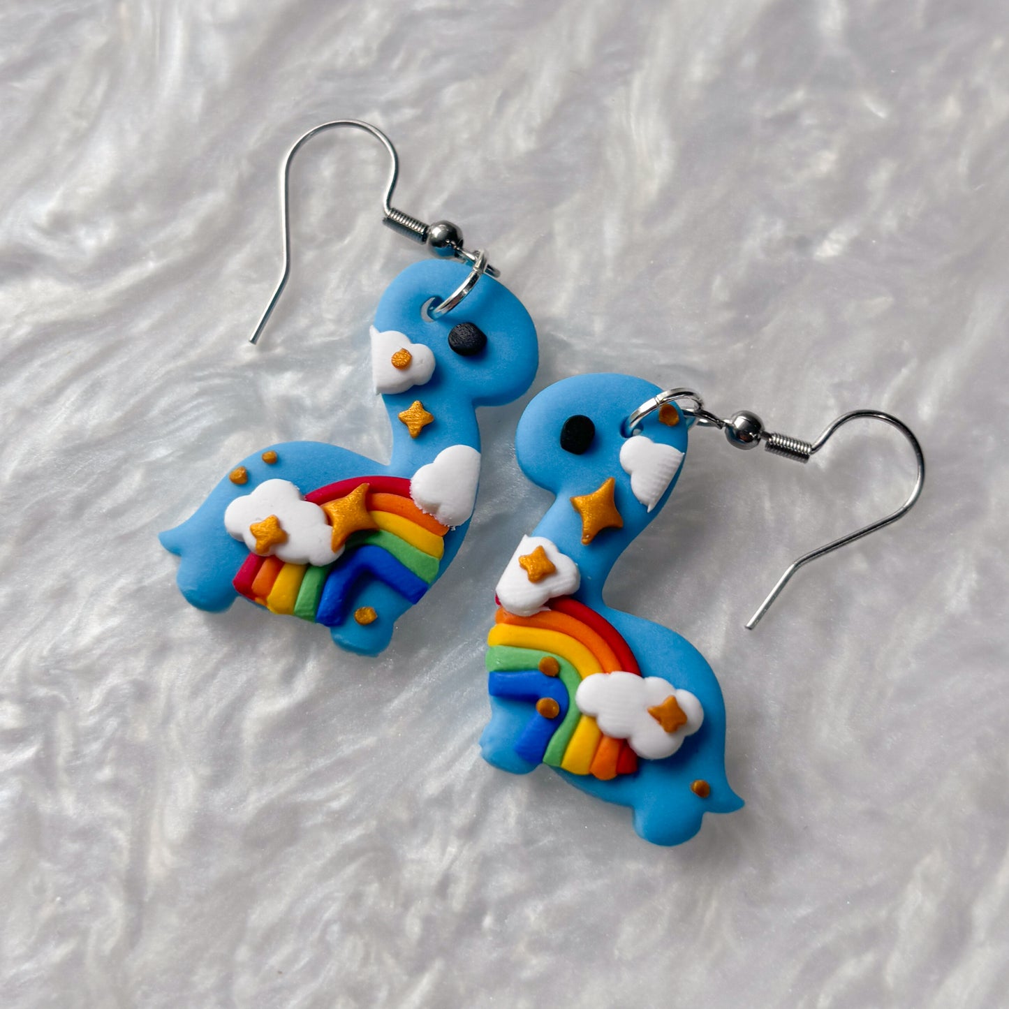 RAINBOW DINO EARRINGS (BRONTO)