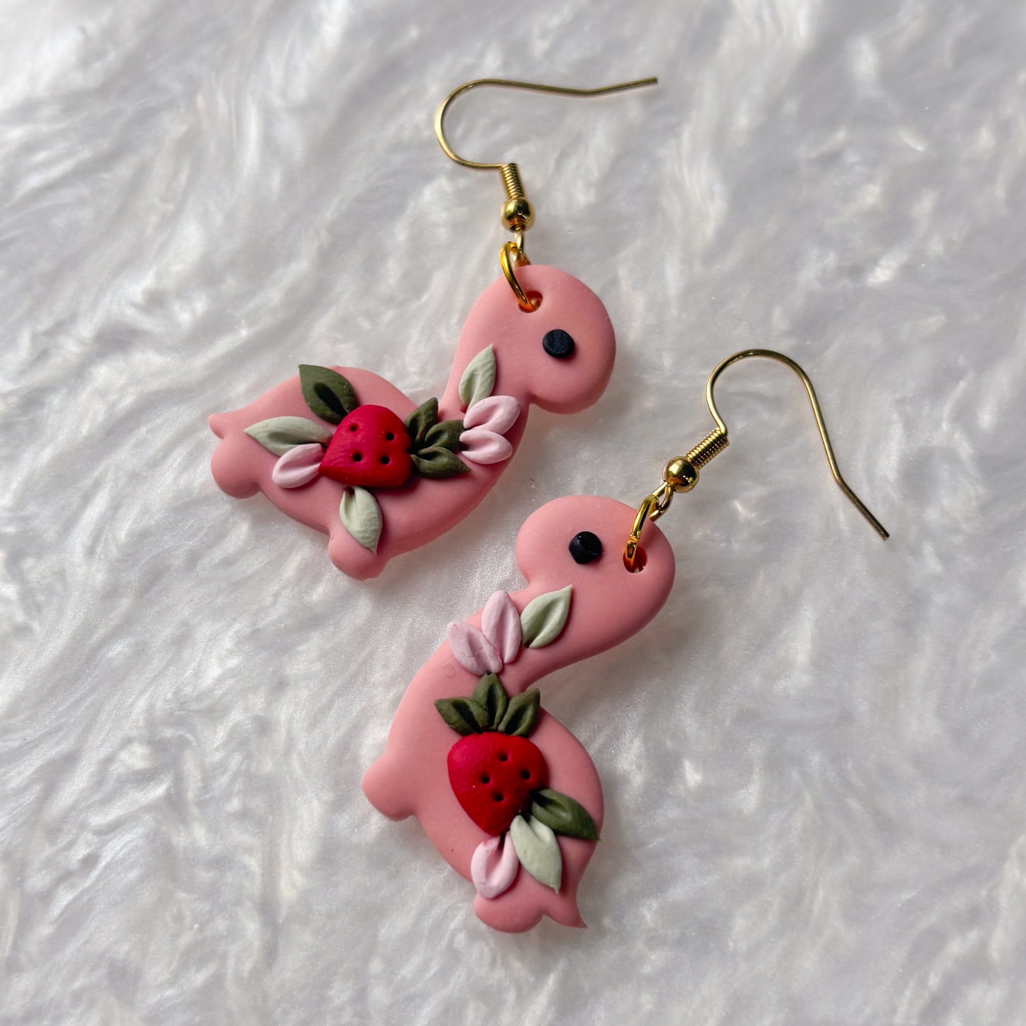 STRAWBERRY DINO EARRINGS (BRONTO)