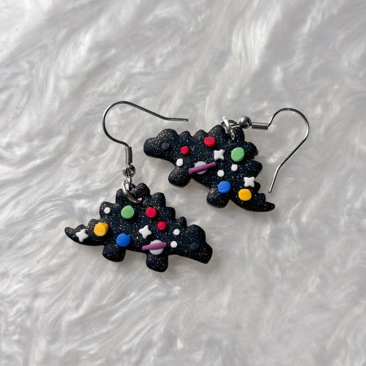 SPACE DINO EARRINGS (STEGOSAURUS)