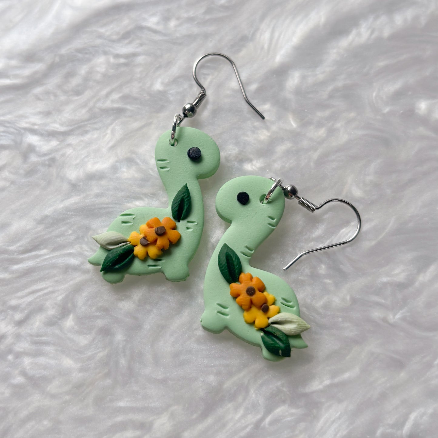 SUNFLOWER DINO EARRINGS (BRONTO)