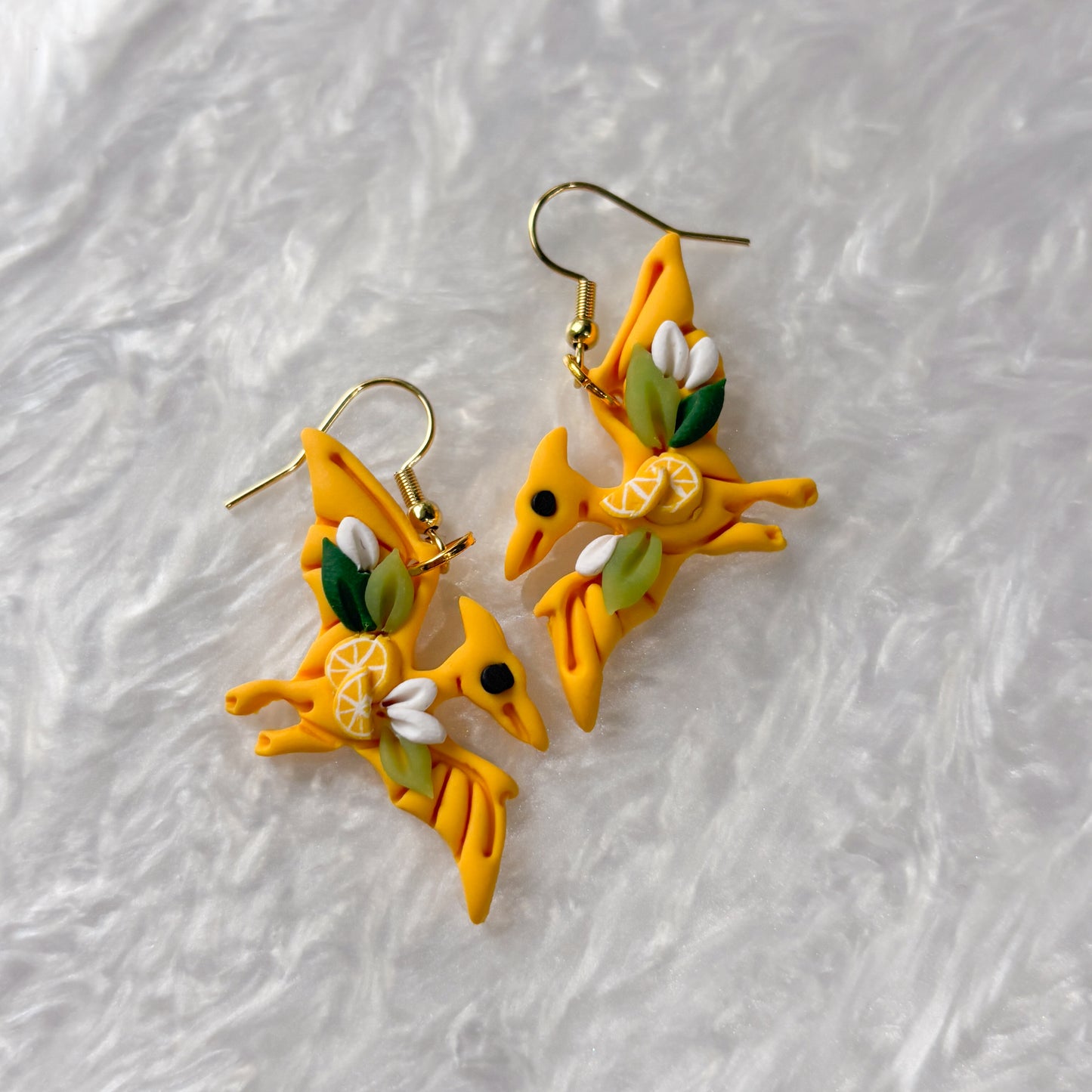 LEMON DINO EARRINGS (PTERODACTYL)