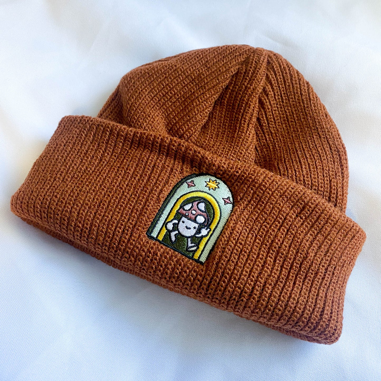 MUSHROOM KNIT FISHERMAN BEANIE